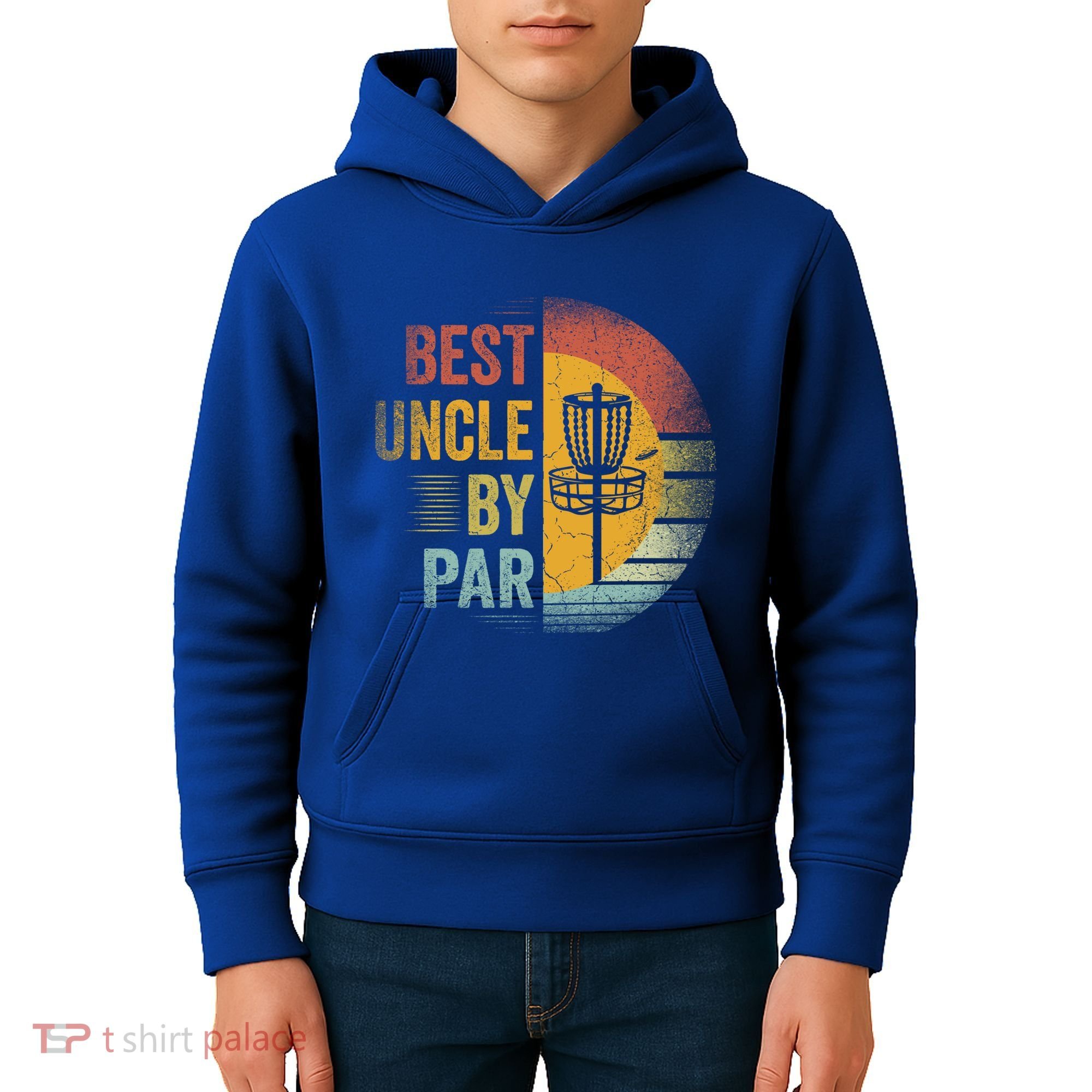 Best Uncle By Par Disc Golf Frisbee Golfer FatherS Day Cool Gift Kids Hoodie