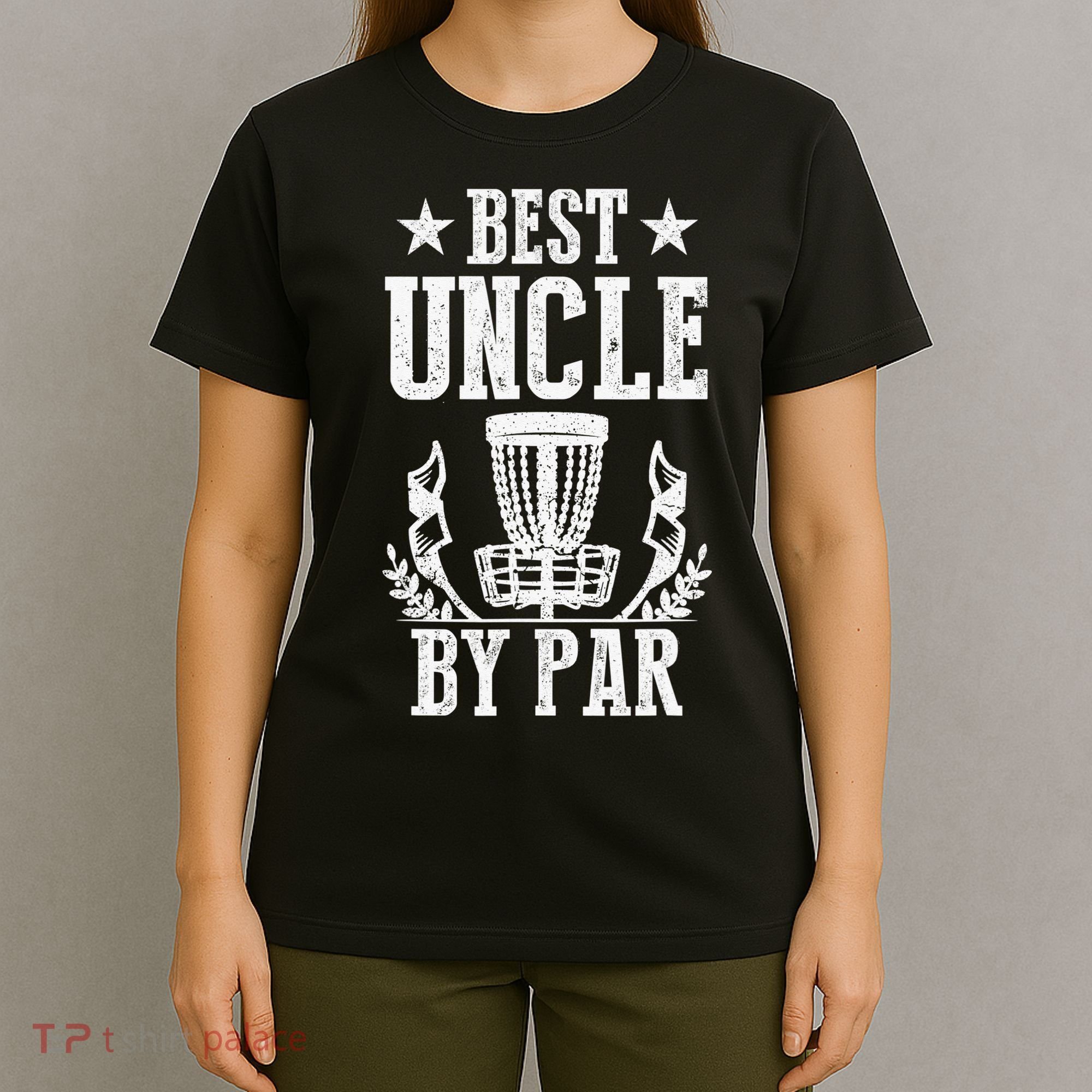 Best Uncle By Par Fathers Day Frisbee Disc Golf T-Shirt