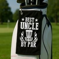 Best Uncle By Par Fathers Day Frisbee Disc Golf Golf Towel thumb 2