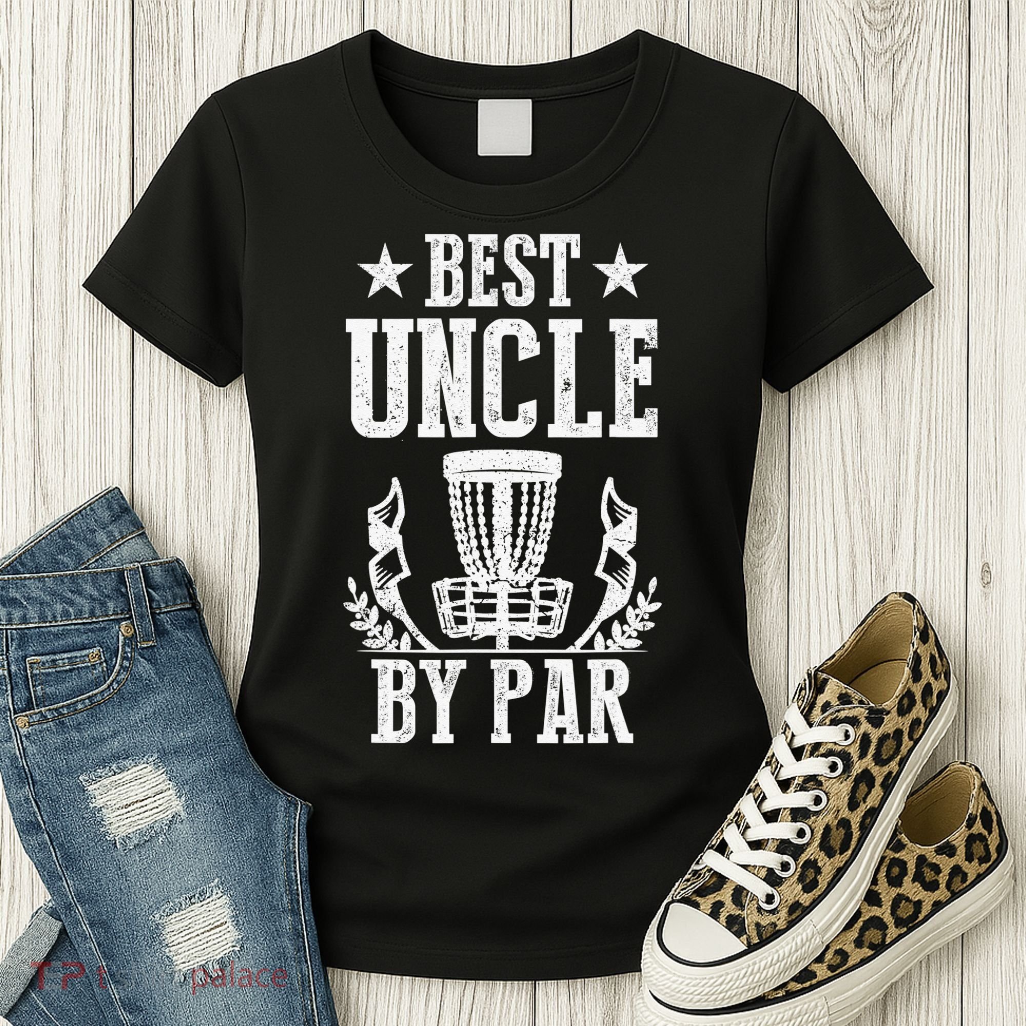 Best Uncle By Par Fathers Day Frisbee Disc Golf Women's T-Shirt