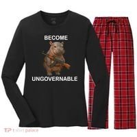 Become Ungovernable Women's Long Sleeve Flannel Pajama Set  thumb 0