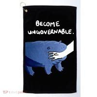 Become Ungovernable Baby Hippo Moo Deng Golf Towel thumb 0