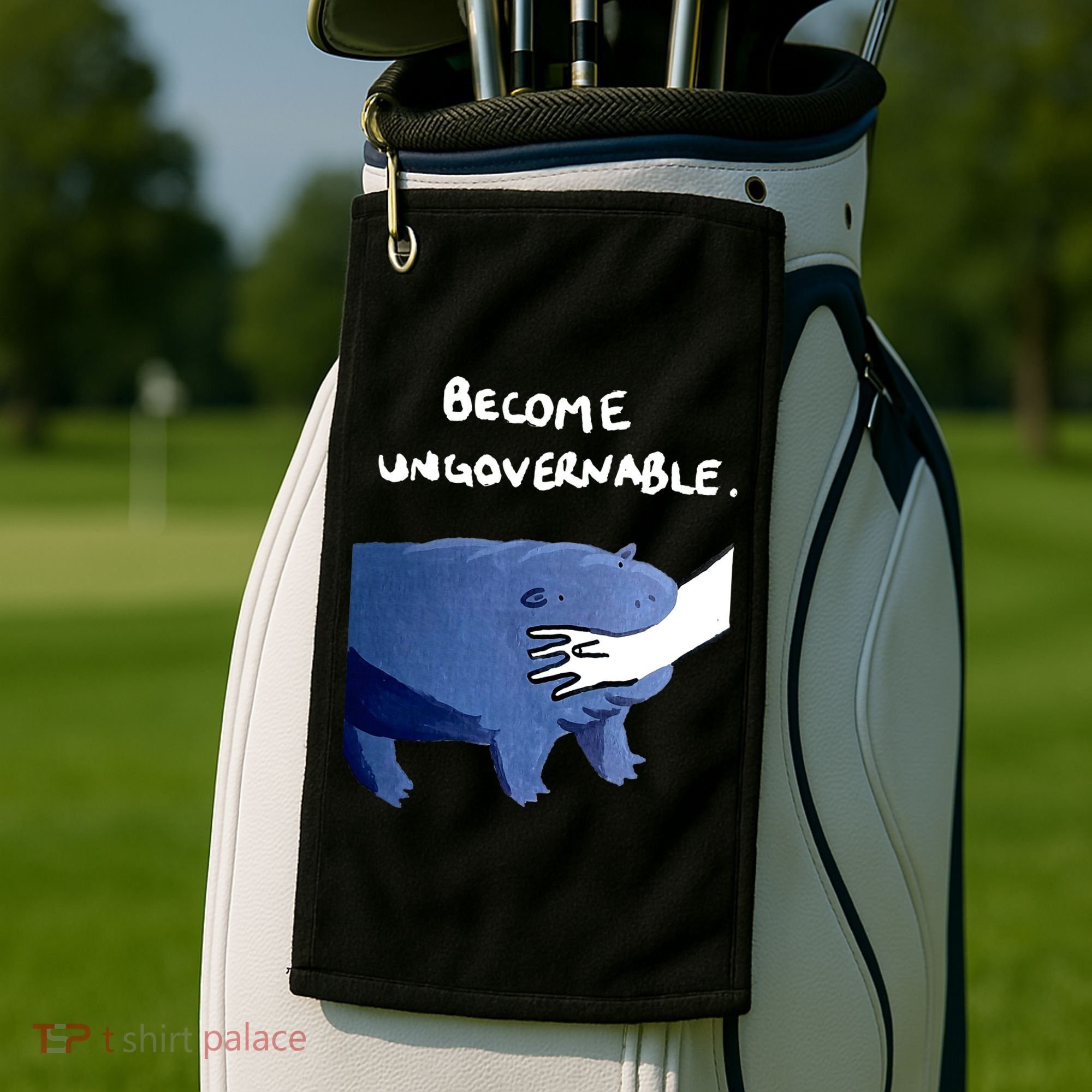 Become Ungovernable Baby Hippo Moo Deng Golf Towel