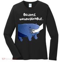 Become Ungovernable Baby Hippo Moo Deng Women's Long Sleeve Shirt thumb 0