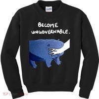 Become Ungovernable Baby Hippo Moo Deng Kids Sweatshirt thumb 0
