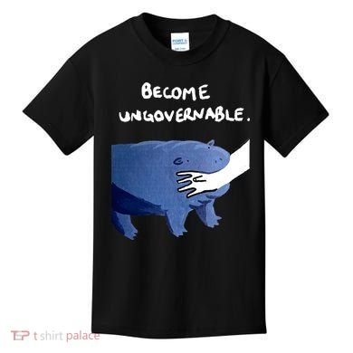 Become Ungovernable Baby Hippo Moo Deng Kids T-Shirt
