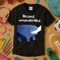 Become Ungovernable Baby Hippo Moo Deng Kids T-Shirt thumb 3