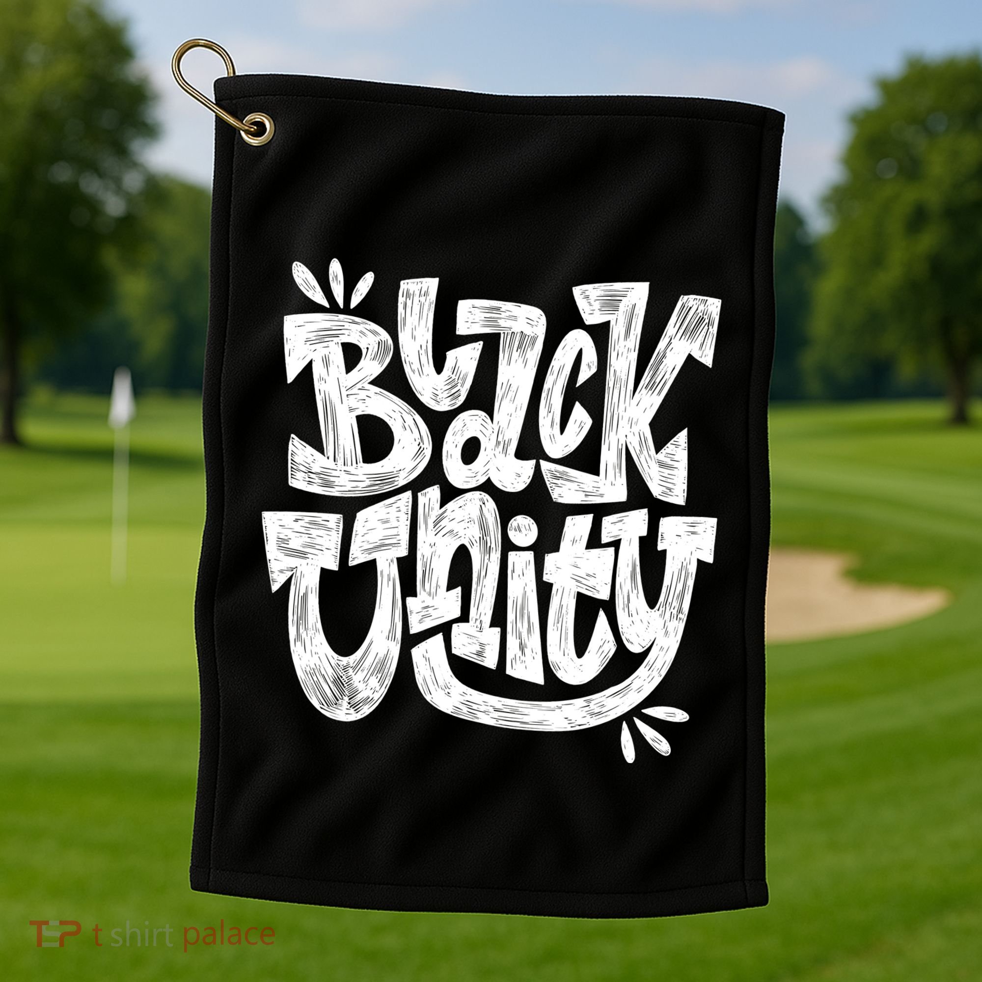 Black Unity Golf Towel