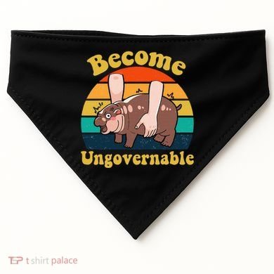 Become Ungovernable Baby Hippo Moo Deng Funny Meme USA-Made Doggie Bandana
