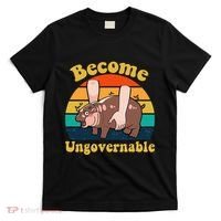 Become Ungovernable Baby Hippo Moo Deng Funny Meme T-Shirt thumb 0