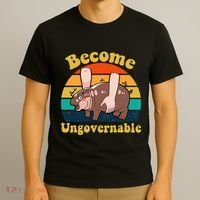 Become Ungovernable Baby Hippo Moo Deng Funny Meme T-Shirt thumb 3
