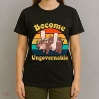 Become Ungovernable Baby Hippo Moo Deng Funny Meme T-Shirt thumb 4