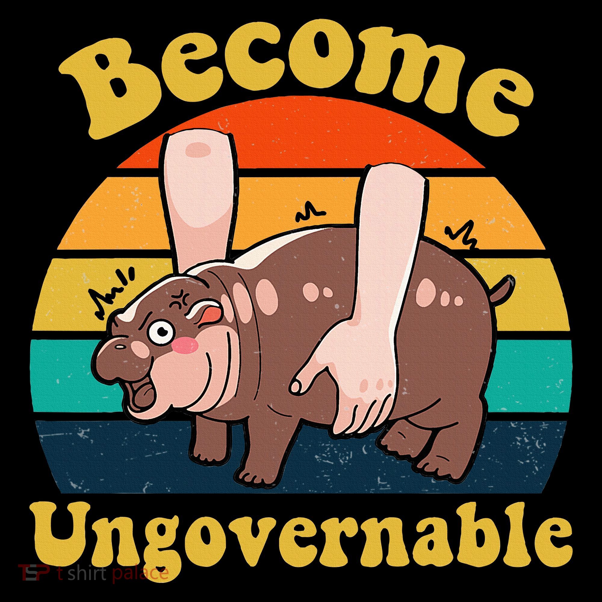 Become Ungovernable Baby Hippo Moo Deng Funny Meme Women's Hoodie