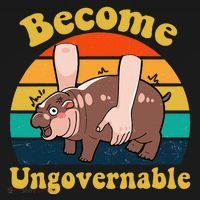 Become Ungovernable Baby Hippo Moo Deng Funny Meme Mousepad thumb 1