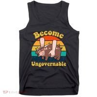 Become Ungovernable Baby Hippo Moo Deng Funny Meme Tank Top thumb 0
