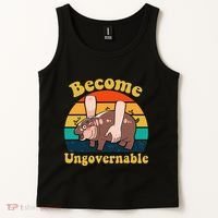 Become Ungovernable Baby Hippo Moo Deng Funny Meme Tank Top thumb 2