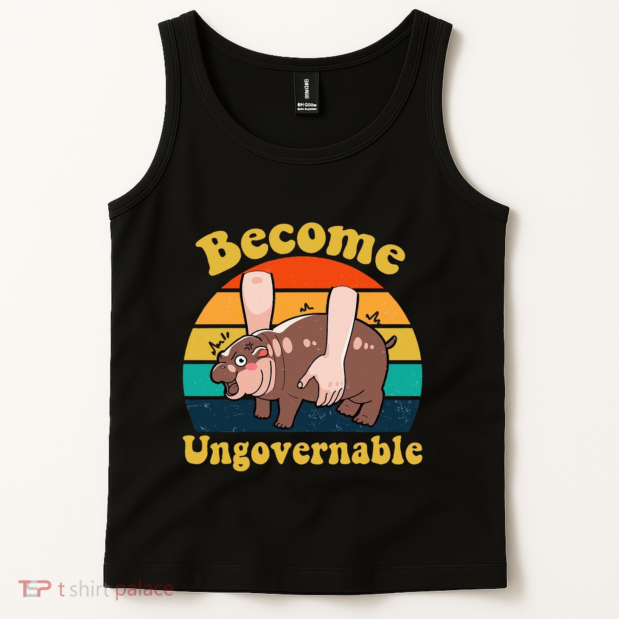 Become Ungovernable Baby Hippo Moo Deng Funny Meme Tank Top