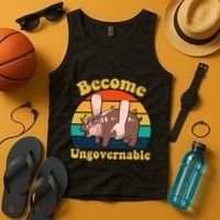 Become Ungovernable Baby Hippo Moo Deng Funny Meme Tank Top thumb 4