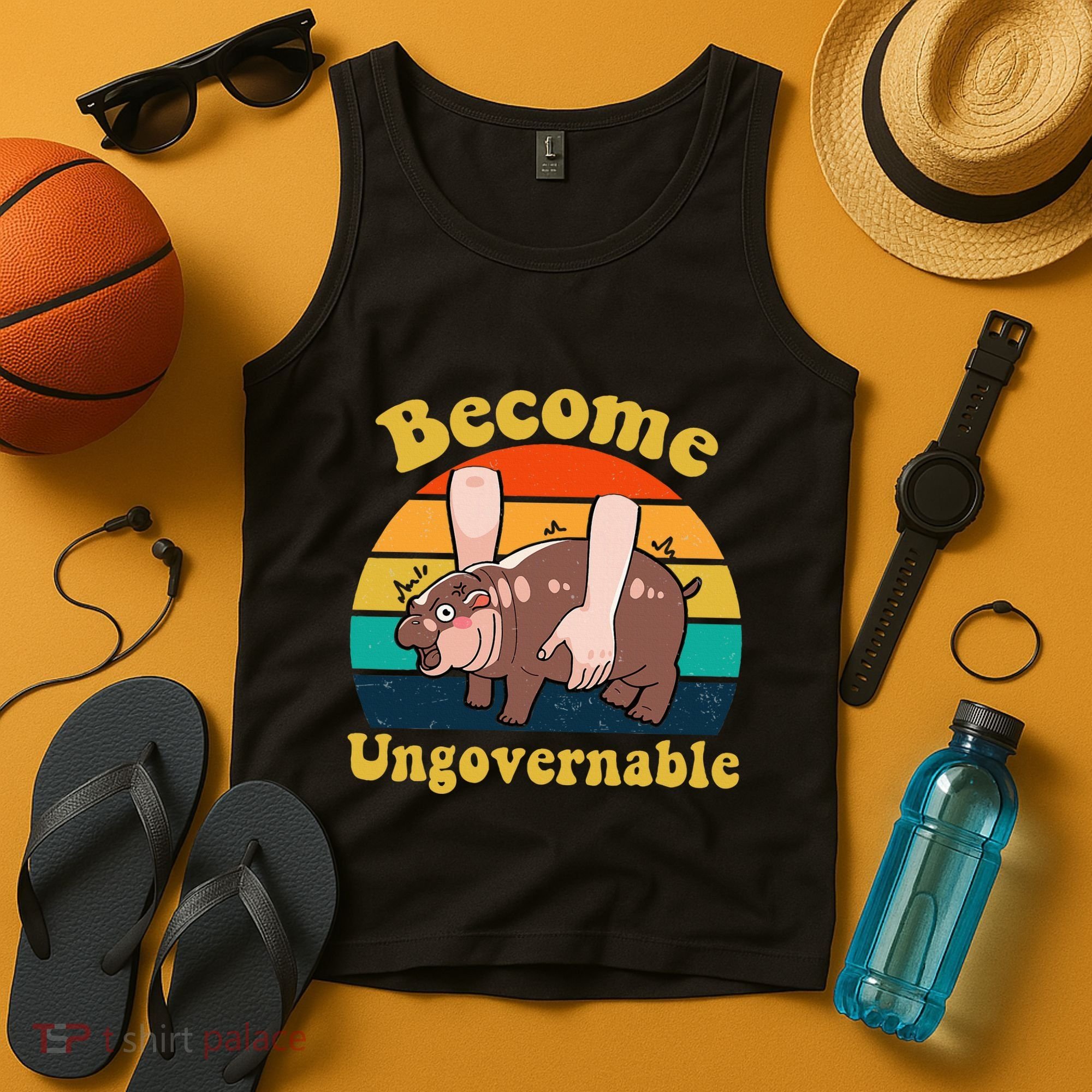 Become Ungovernable Baby Hippo Moo Deng Funny Meme Tank Top