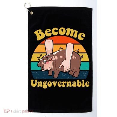 Become Ungovernable Baby Hippo Moo Deng Funny Meme Golf Towel
