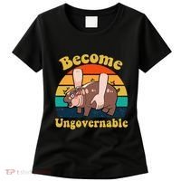Become Ungovernable Baby Hippo Moo Deng Funny Meme Women's T-Shirt thumb 0