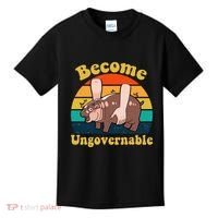Become Ungovernable Baby Hippo Moo Deng Funny Meme Kids T-Shirt thumb 0