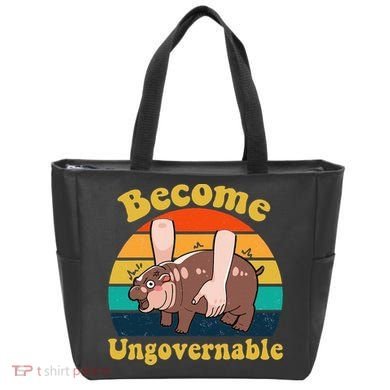 Become Ungovernable Baby Hippo Moo Deng Funny Meme Tote Bag
