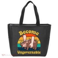 Become Ungovernable Baby Hippo Moo Deng Funny Meme Tote Bag thumb 0
