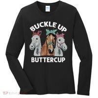 Buckle Up Buttercup Horses Women's Long Sleeve Shirt thumb 0