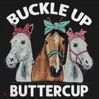 Buckle Up Buttercup Horses Kids Sweatshirt thumb 2