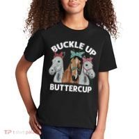 Buckle Up Buttercup Horses Kids T-Shirt thumb 2