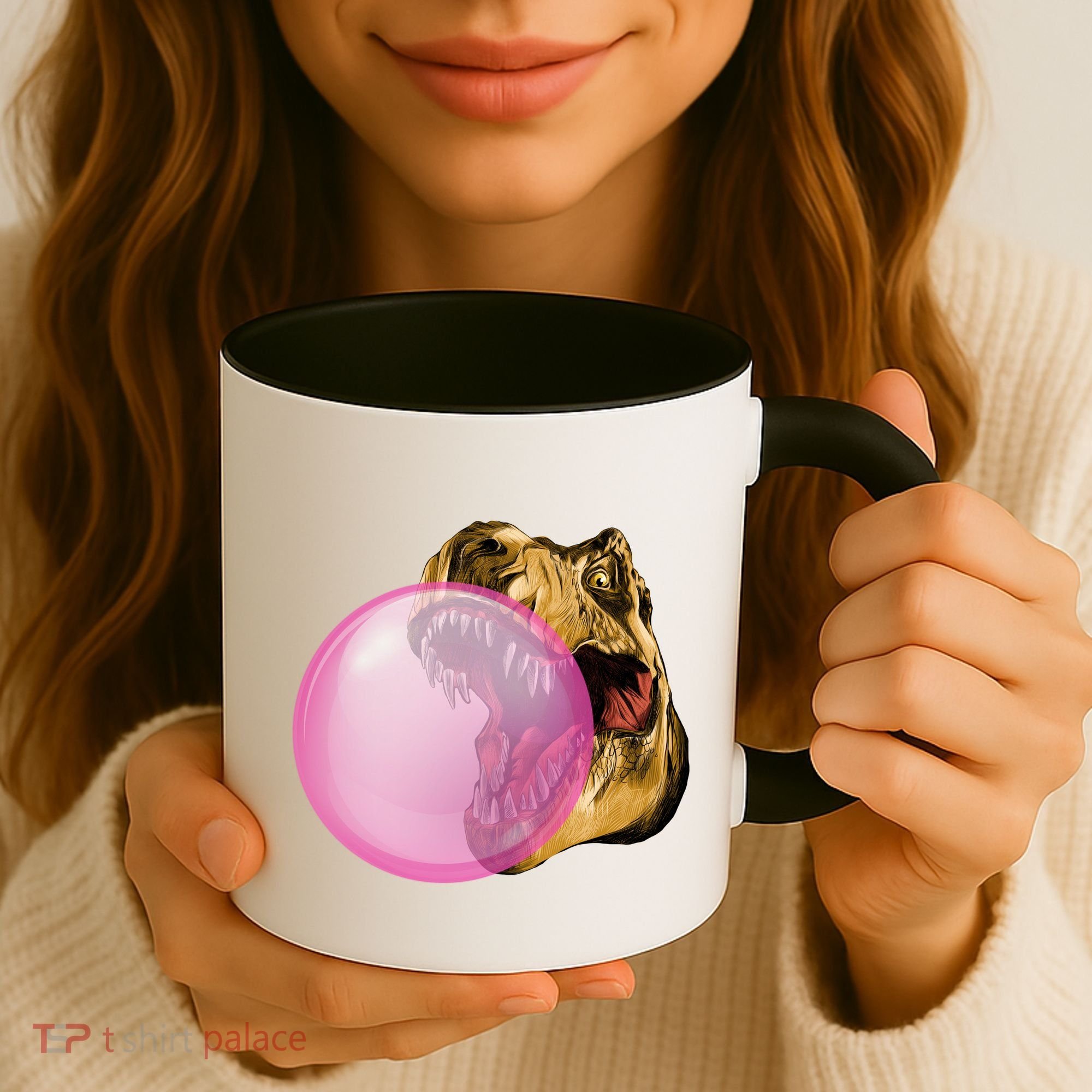 Bubble Gum T-Rex Coffee Mug