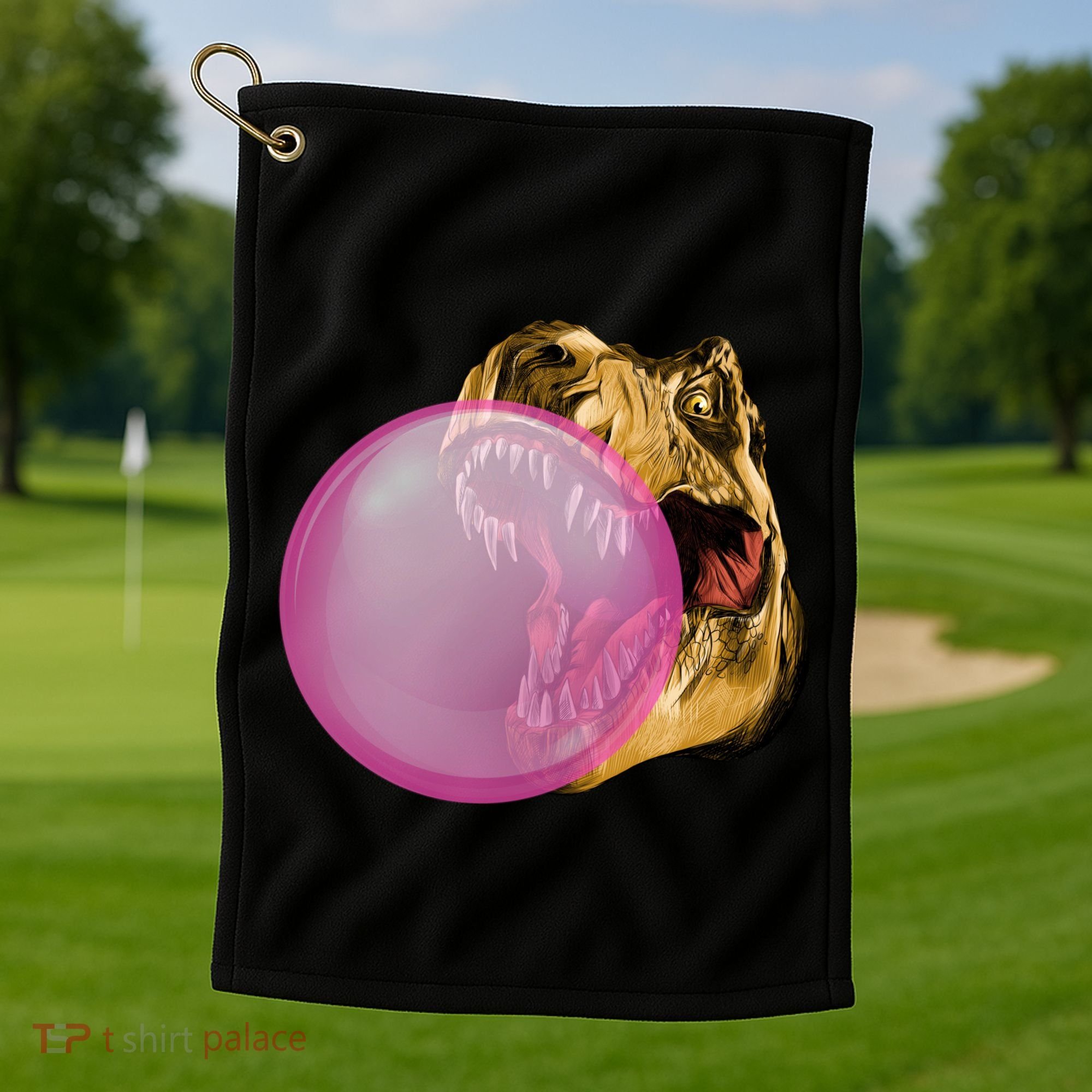 Bubble Gum T-Rex Golf Towel
