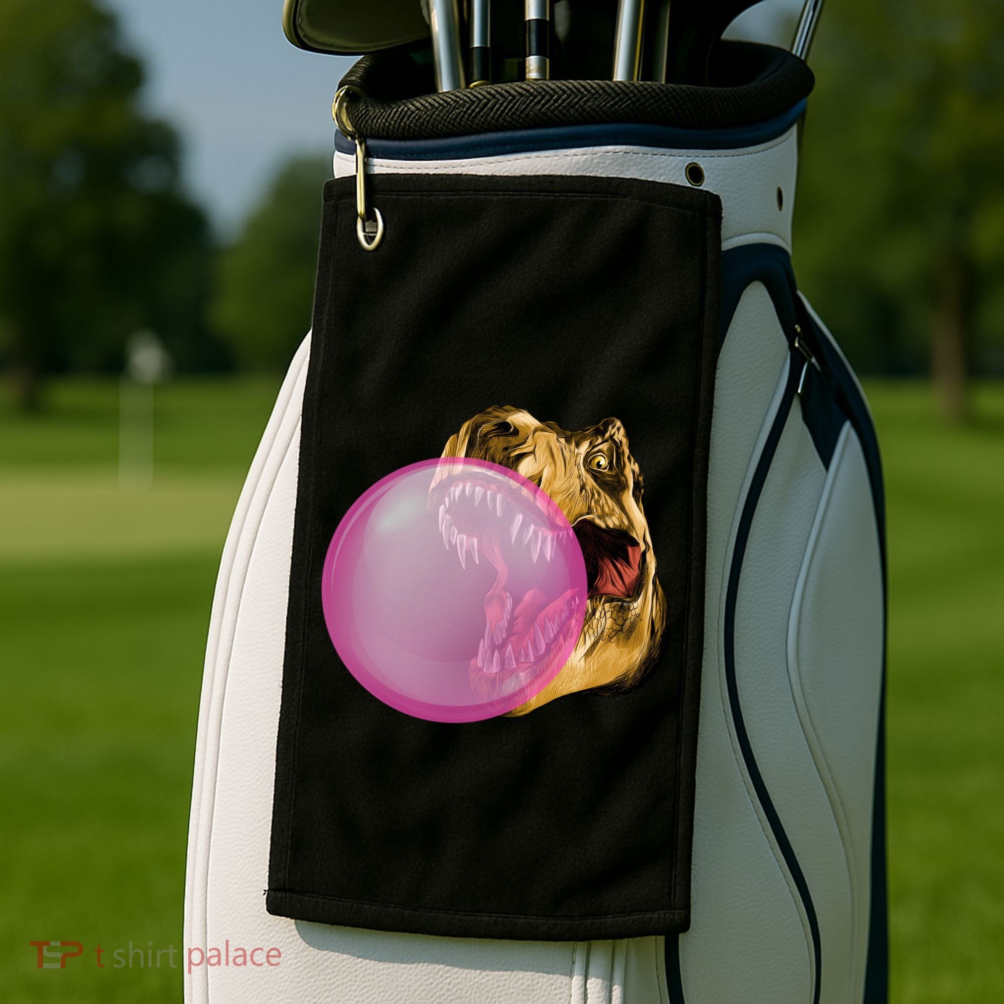 Bubble Gum T-Rex Golf Towel