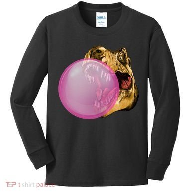 Bubble Gum T-Rex Kids Long Sleeve Shirt