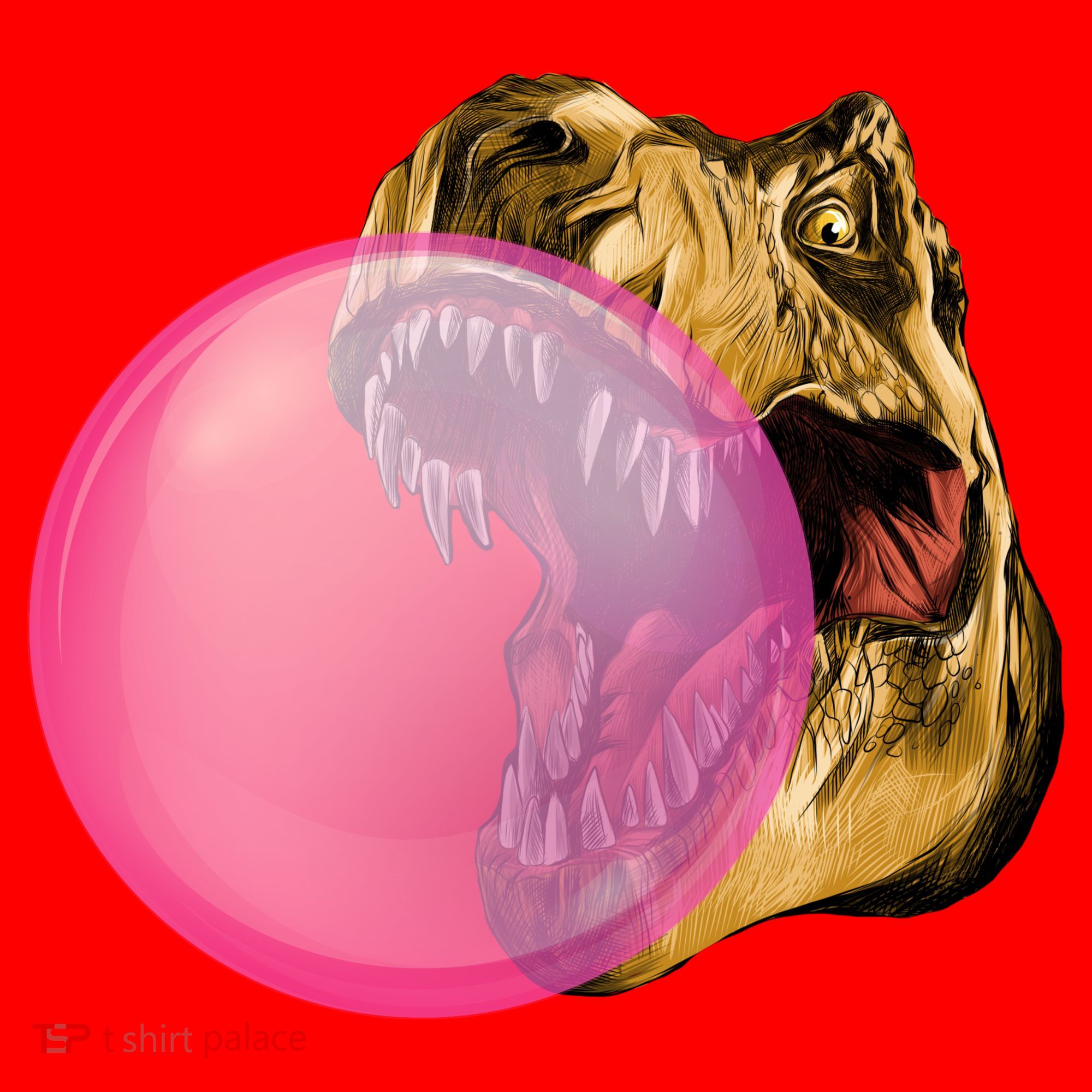 Bubble Gum T-Rex Santa Hat