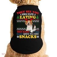 Beagle Ugly Christmas They See You're Eating Xmas Gift Doggie Tank thumb 0