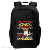 Beagle Ugly Christmas They See You're Eating Xmas Gift Backpack thumb 0