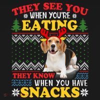 Beagle Ugly Christmas They See You're Eating Xmas Gift Women's Hoodie thumb 2