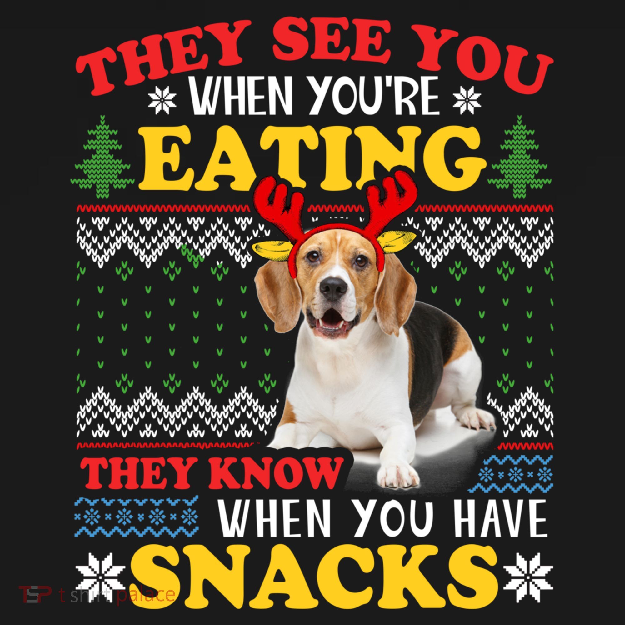 Beagle Ugly Christmas They See You're Eating Xmas Gift Women's Hoodie