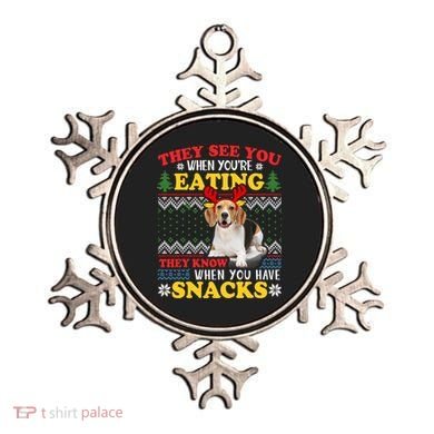 Beagle Ugly Christmas They See You're Eating Xmas Gift Ornament