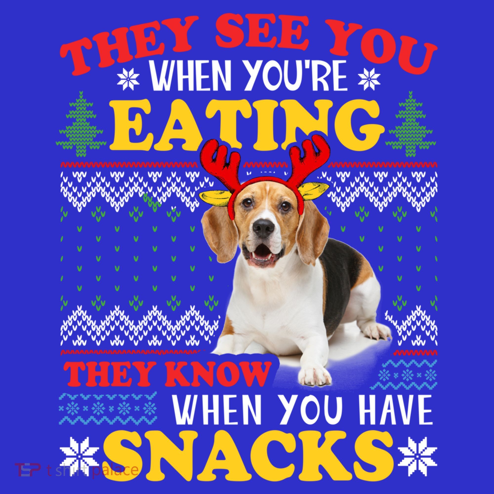 Beagle Ugly Christmas They See You're Eating Xmas Gift Mousepad