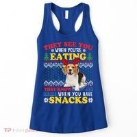 Beagle Ugly Christmas They See You're Eating Xmas Gift Women's Tank Top thumb 0