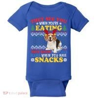 Beagle Ugly Christmas They See You're Eating Xmas Gift Baby Bodysuit thumb 0