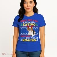Beagle Ugly Christmas They See You're Eating Xmas Gift Women's T-Shirt thumb 4