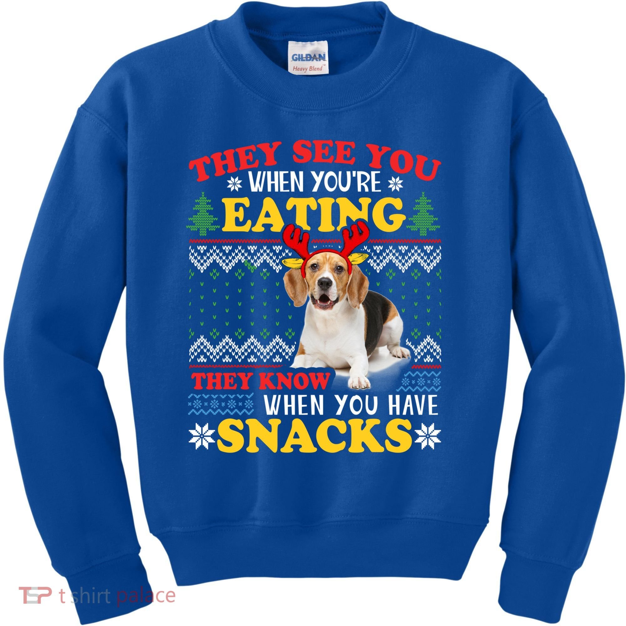 Beagle Ugly Christmas They See You're Eating Xmas Gift Kids Sweatshirt