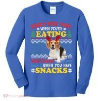 Beagle Ugly Christmas They See You're Eating Xmas Gift Kids Long Sleeve Shirt thumb 0