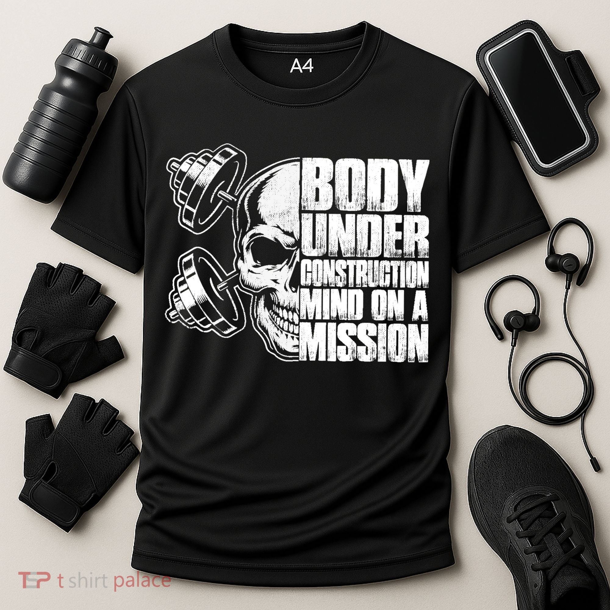 Body Under Construction Mind On A Mission Fitness Lovers Cooling Performance Crew T-Shirt