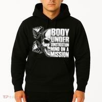 Body Under Construction Mind On A Mission Fitness Lovers Hoodie thumb 2