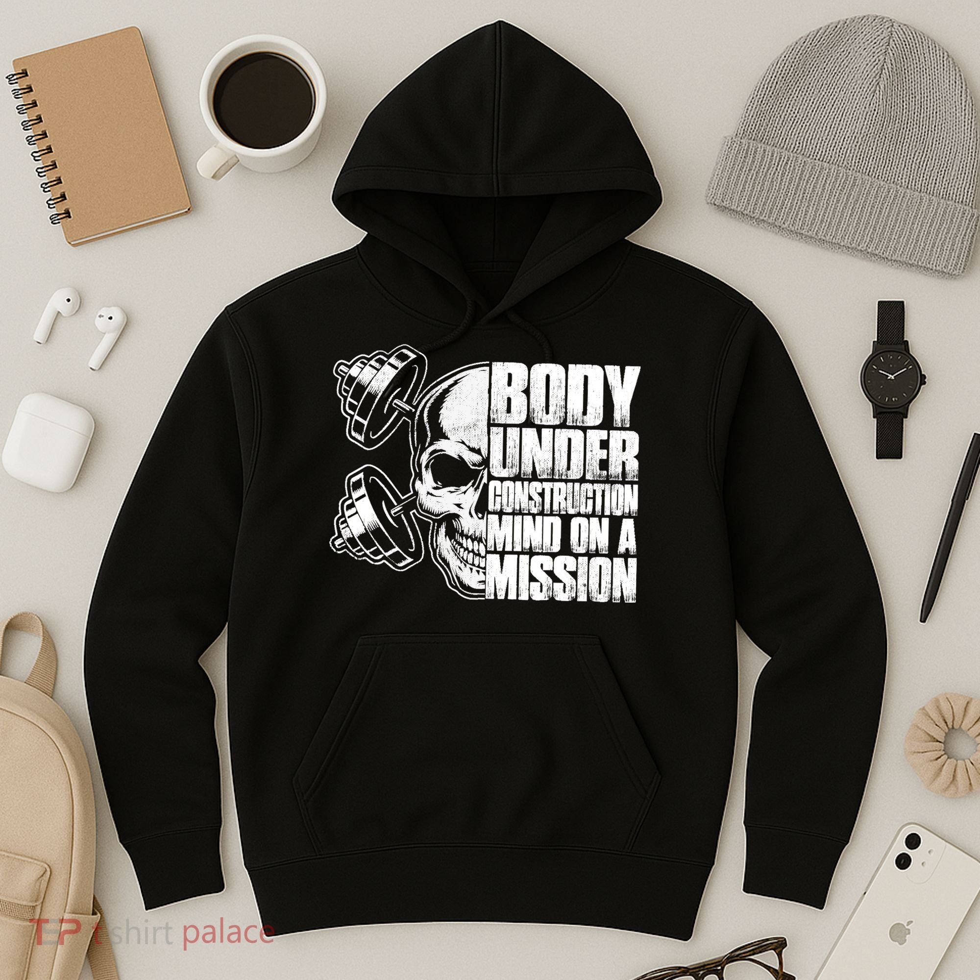 Body Under Construction Mind On A Mission Fitness Lovers Hoodie
